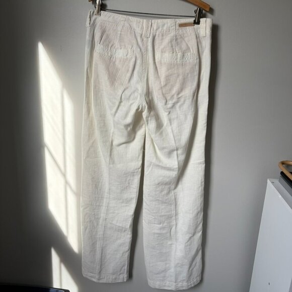 Anthropologie Pilcro and The Letterpress White Linen Cotton Pants Women's 6 - Picture 4 of 9
